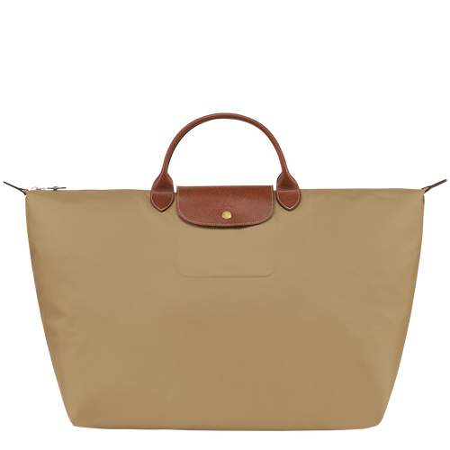 Beige Women's Longchamp Le Pliage Original L Canvas, Recycled canvas Travel Bags | 7904386-UT