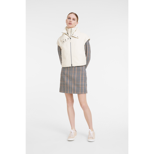 Beige Women's Longchamp Fall-Winter 2022 Collection Leather Jackets | 5902136-UX
