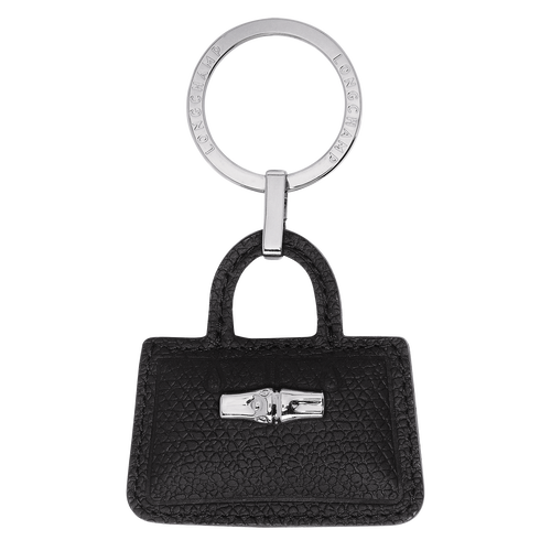 Black Women's Longchamp Roseau Leather Key Rings | 3104972-TV