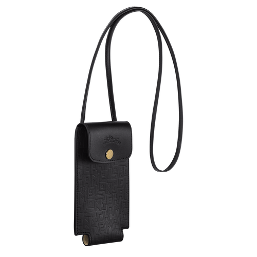 Black Women's Longchamp Le Pliage Cuir LGP Leather Phone Case | 9805632-CG