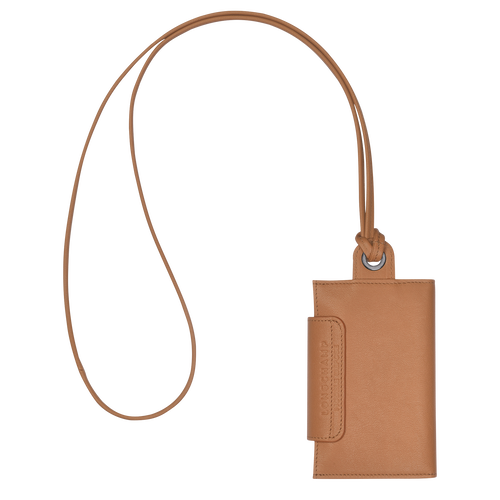 Beige Women's Longchamp Le Pliage Cuir Leather with necklace Cardholders | 6821974-MT
