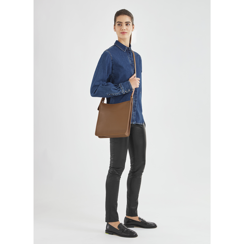 Brown Women's Longchamp Le Foulonné L Leather Crossbody Bags | 7814052-NA