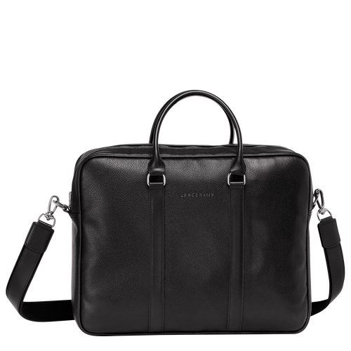 Black Men's Longchamp Le Foulonné M Leather Briefcase | 6271938-CP