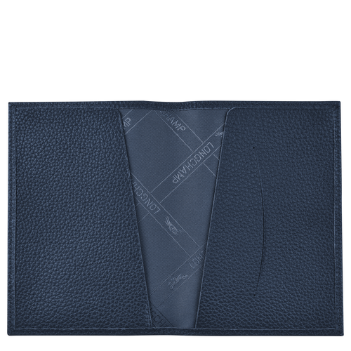 Blue Women's Longchamp Passport cover Le Foulonné Leather Pouches | 0687541-RF