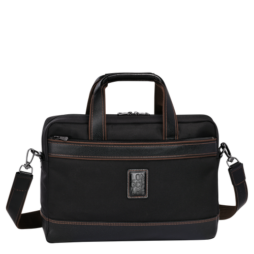 Black Men's Longchamp Boxford S Canvas Briefcase | 9721583-XF