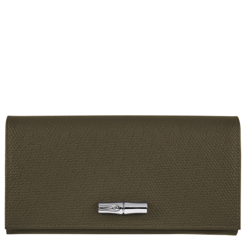 Green Women's Longchamp Long continental Roseau Leather Wallets | 0814352-SA - Exclusive Outlet Sale