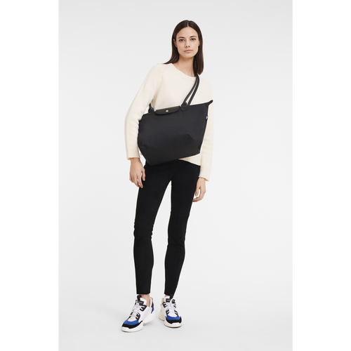 Black Women's Longchamp Long Le Pliage Energy Canvas, Recycled canvas Shoulder Bags | 8975023-ED