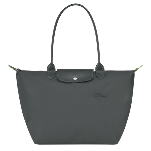 Grey Women's Longchamp Le Pliage Green L Canvas, Recycled canvas Shoulder Bags | 4708169-TI