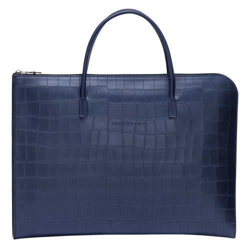 Blue Men's Longchamp Croco Block S Leather Briefcase | 1054638-HW