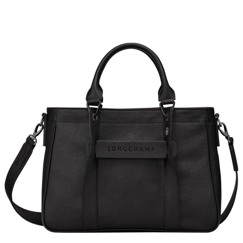 Black Women's Longchamp 3D S Leather Top-handle Bags | 9034857-EP
