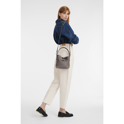 Grey Women's Longchamp Roseau Essential S Leather Crossbody Bags | 2946813-CM