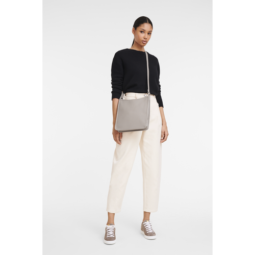 Grey Women's Longchamp Le Foulonné L Leather Crossbody Bags | 7324156-VP