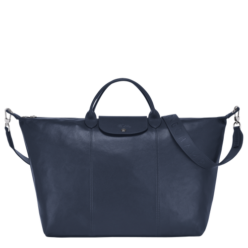 Blue Women's Longchamp Le Pliage Cuir L Leather Travel Bags | 4183065-IZ