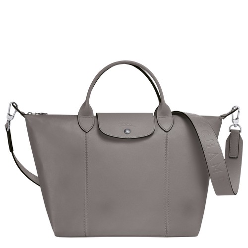 Grey Men's Longchamp Le Pliage Cuir M Leather Handbag | 8254613-RG