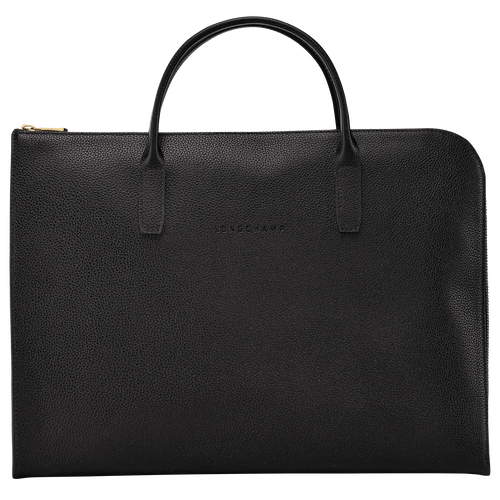 Black Men's Longchamp Le Foulonné S Leather Briefcase | 1923640-YH
