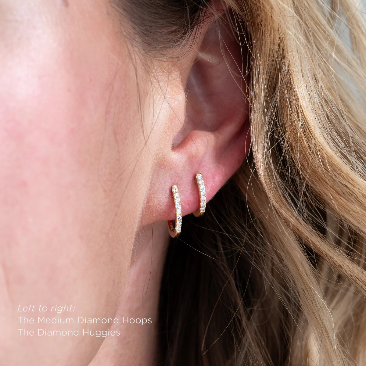 The Medium Diamond Hoops - WSBYTLP