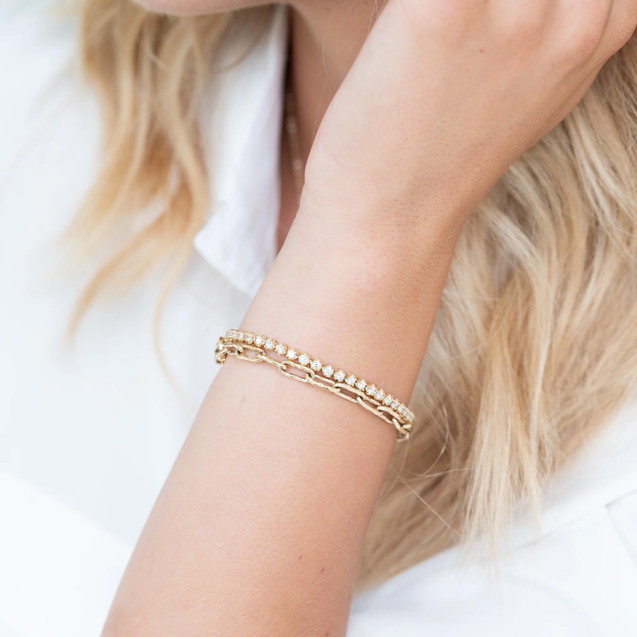 The Hammered Chain Link Bracelet - WSBYTLP