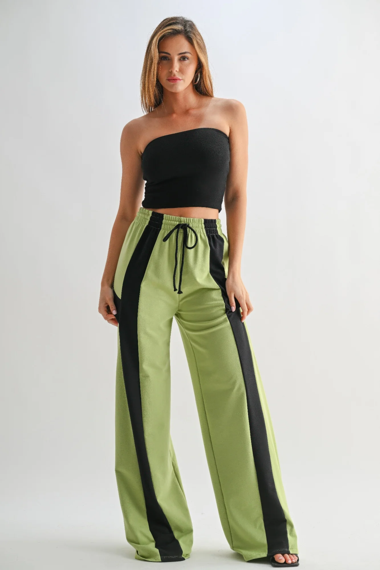 Color Block Wide Leg Lounge Pants - WSBYTLP