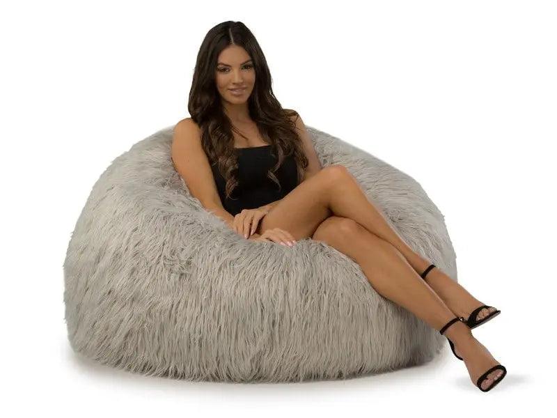 The Cloud Grey Fur Bean Bag - WSBYTLP