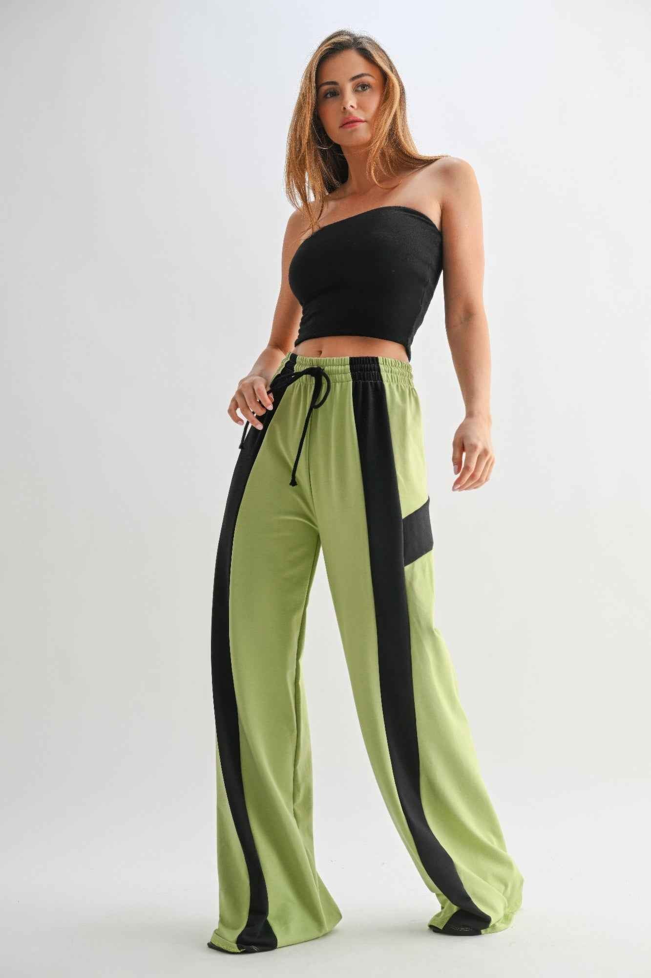 Color Block Wide Leg Lounge Pants - WSBYTLP