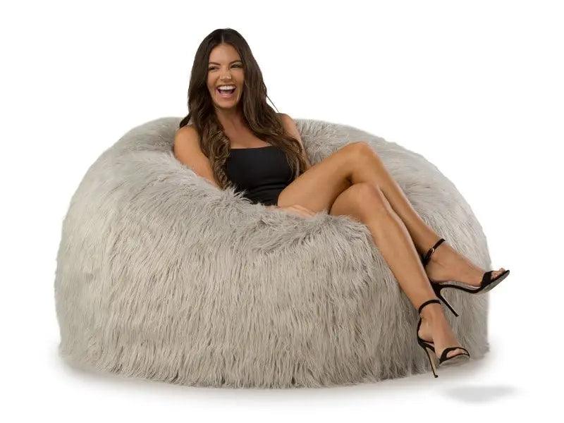 The Cloud Grey Fur Bean Bag - WSBYTLP