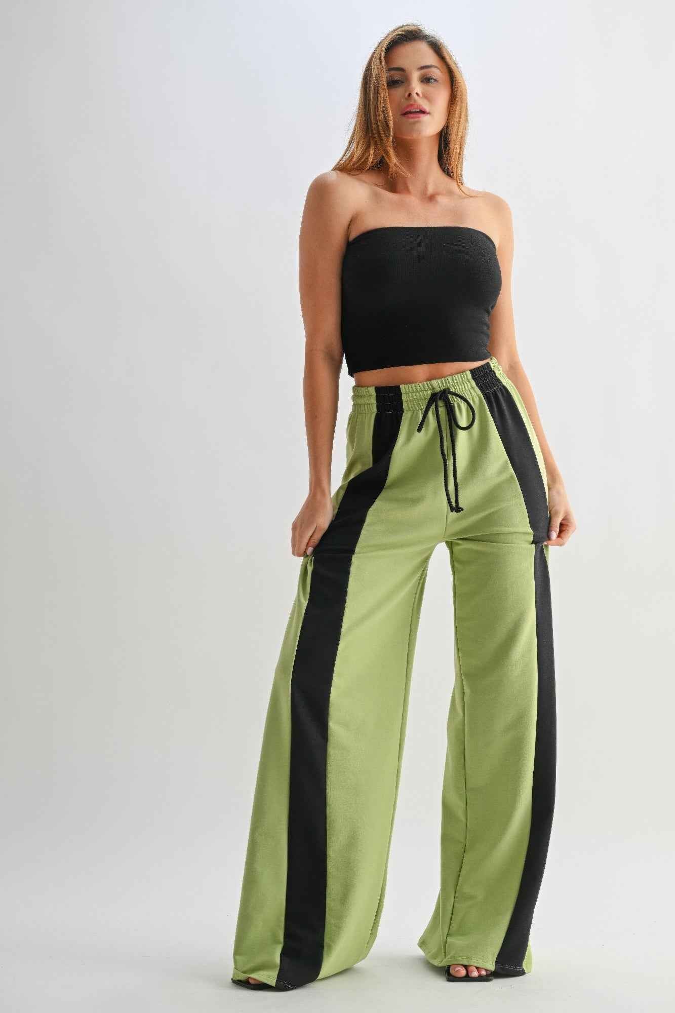 Color Block Wide Leg Lounge Pants - WSBYTLP