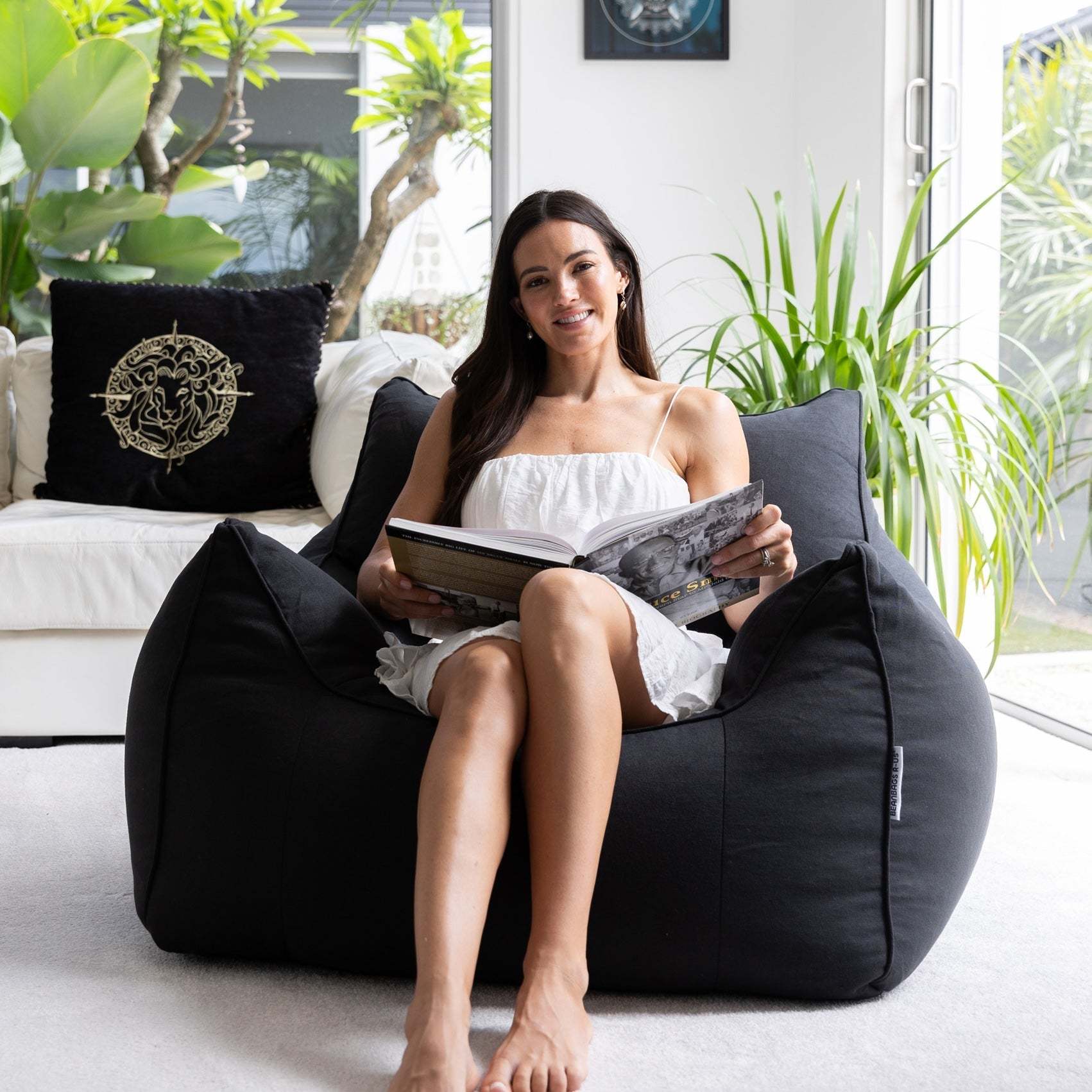 Teddy Linen Bean Bag - WSBYTLP