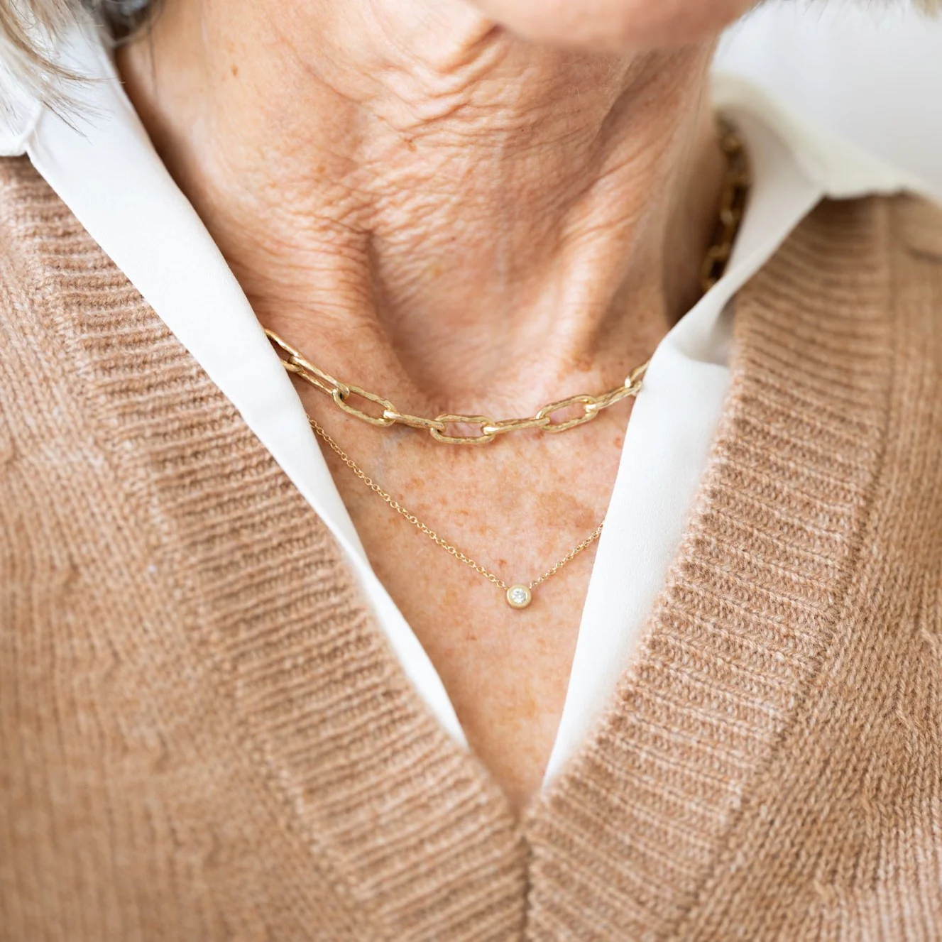 The Hammered Chain Link Necklace - WSBYTLP