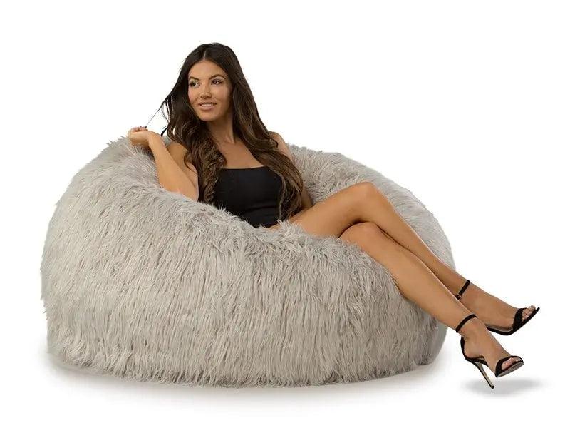 The Cloud Grey Fur Bean Bag - WSBYTLP