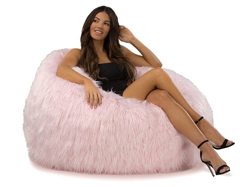 Marshmallow Pink Faux Fur Bean Bag - WSBYTLP