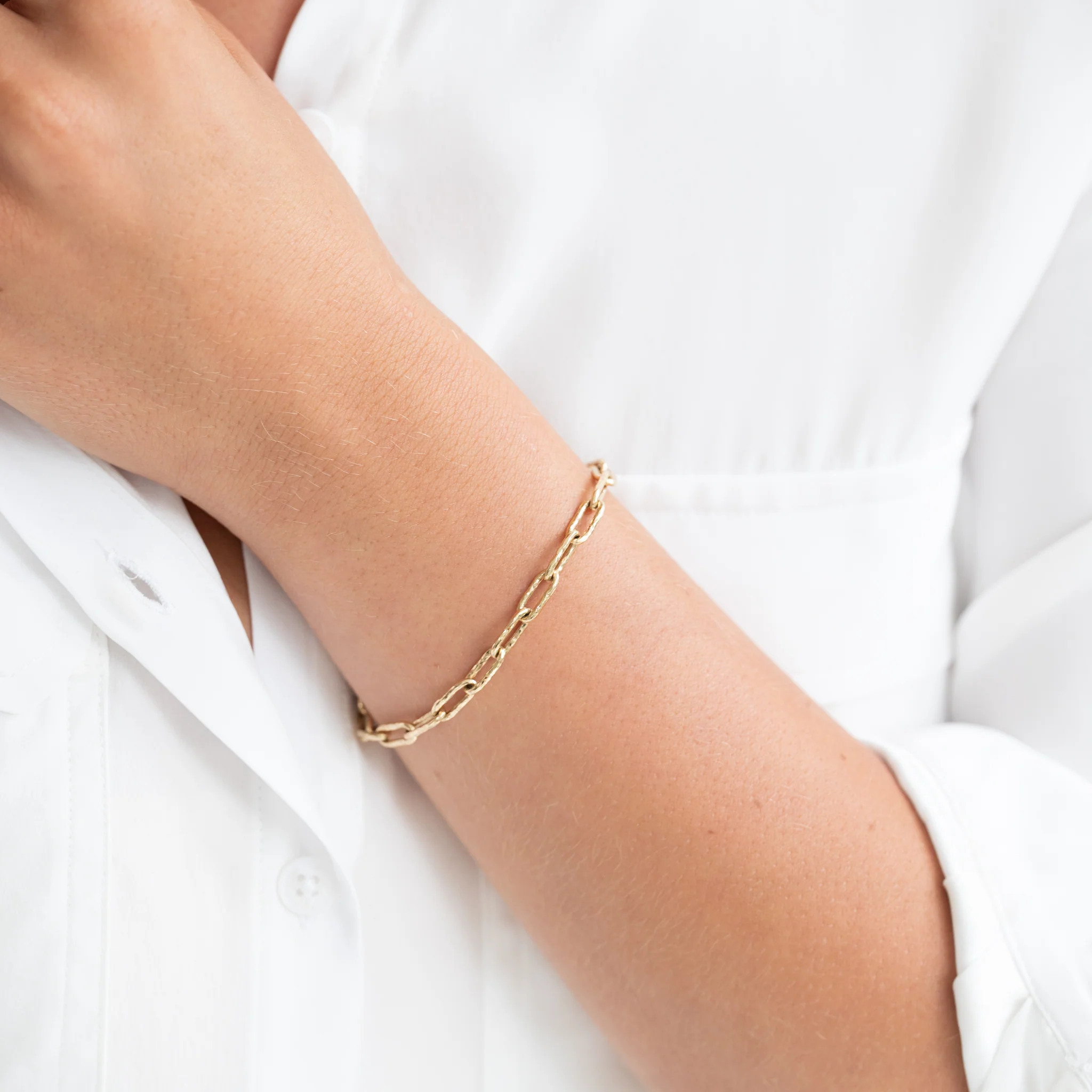 The Hammered Chain Link Bracelet - WSBYTLP