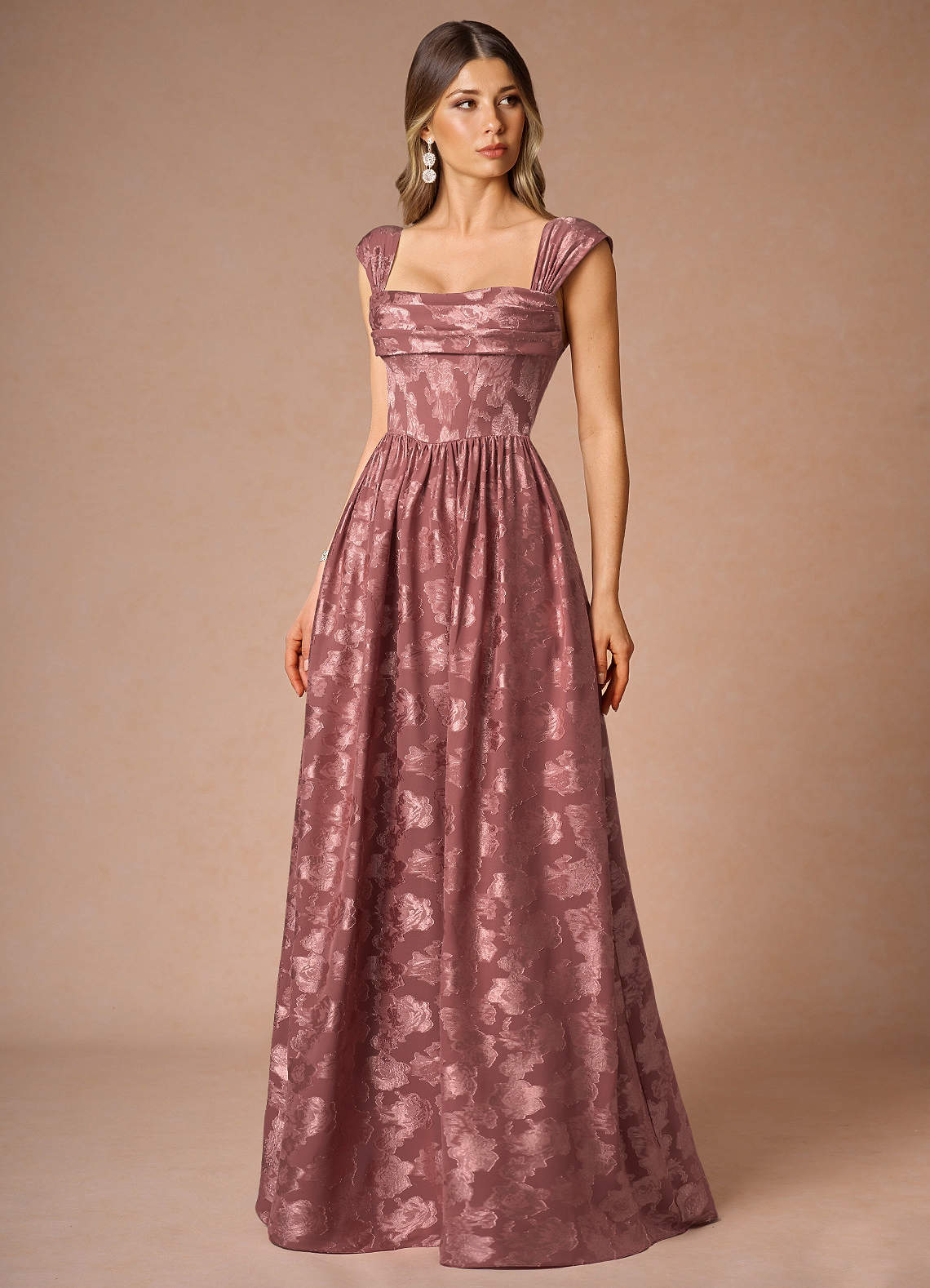 Hazel Vintage Rose Pleated Maxi Dress  Dress - WSBYTLP