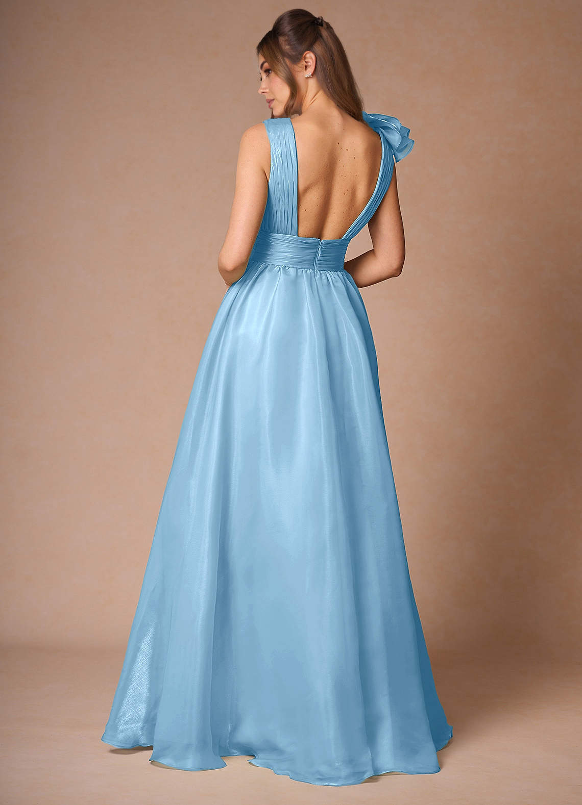 Vespera Mint Blue Ruffles Gown  Dress - WSBYTLP