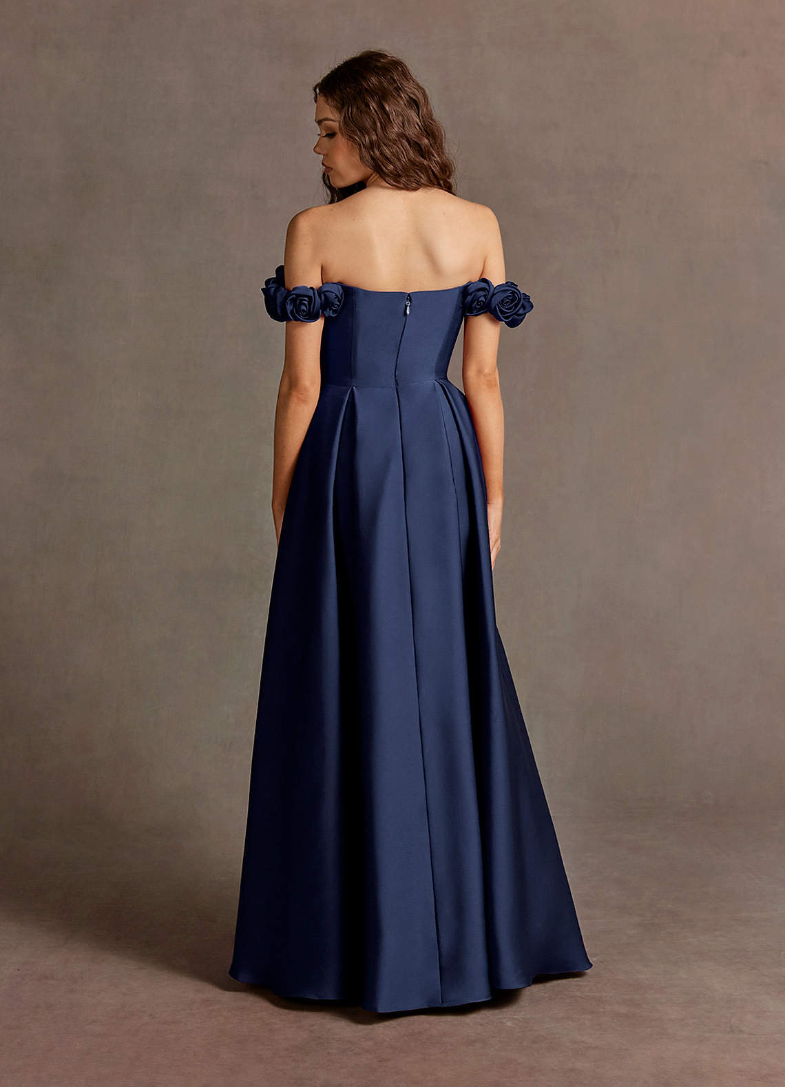 Jessie Navy Rose Straps Gown  Dress - WSBYTLP