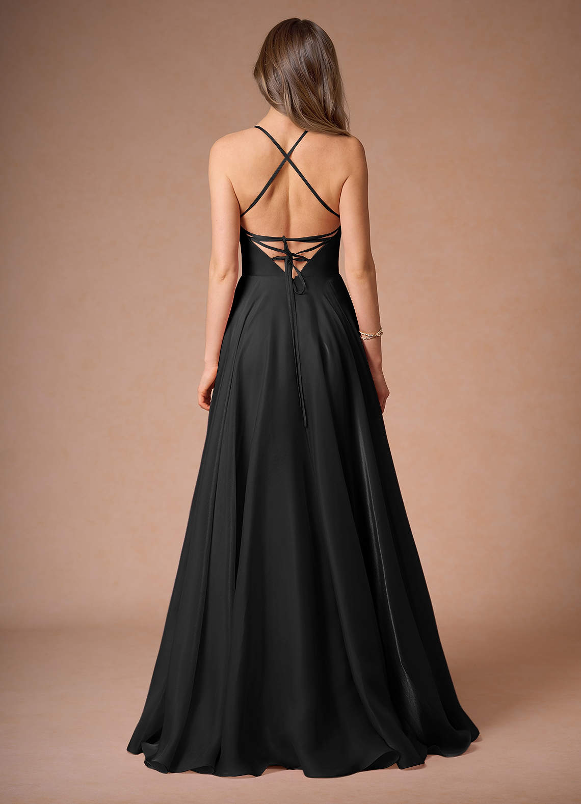 Faustin Black Open Back Gown  Dress - WSBYTLP