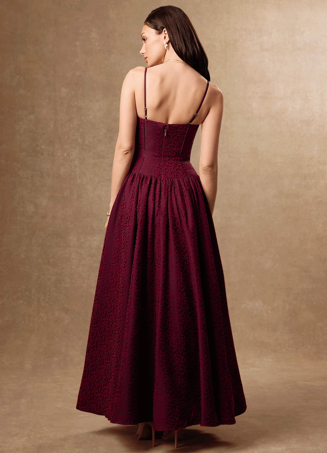 Alice Maroon Maxi Dress  Dress - WSBYTLP