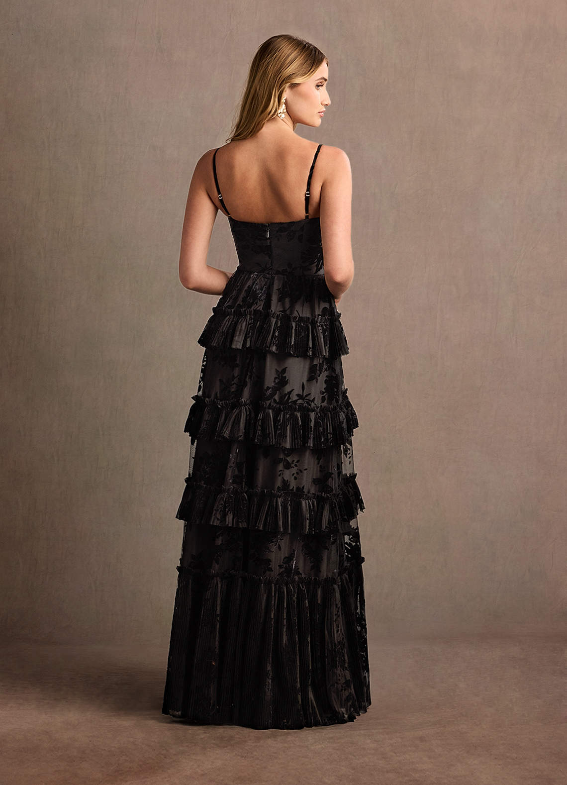 Cammy Black Ruffle Maxi Dress  Dress - WSBYTLP