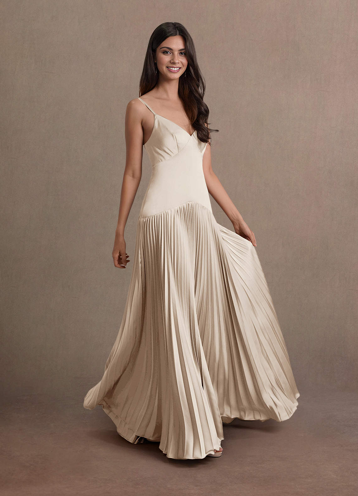 Jill Cream Dropped Waist Gown  Dress - WSBYTLP