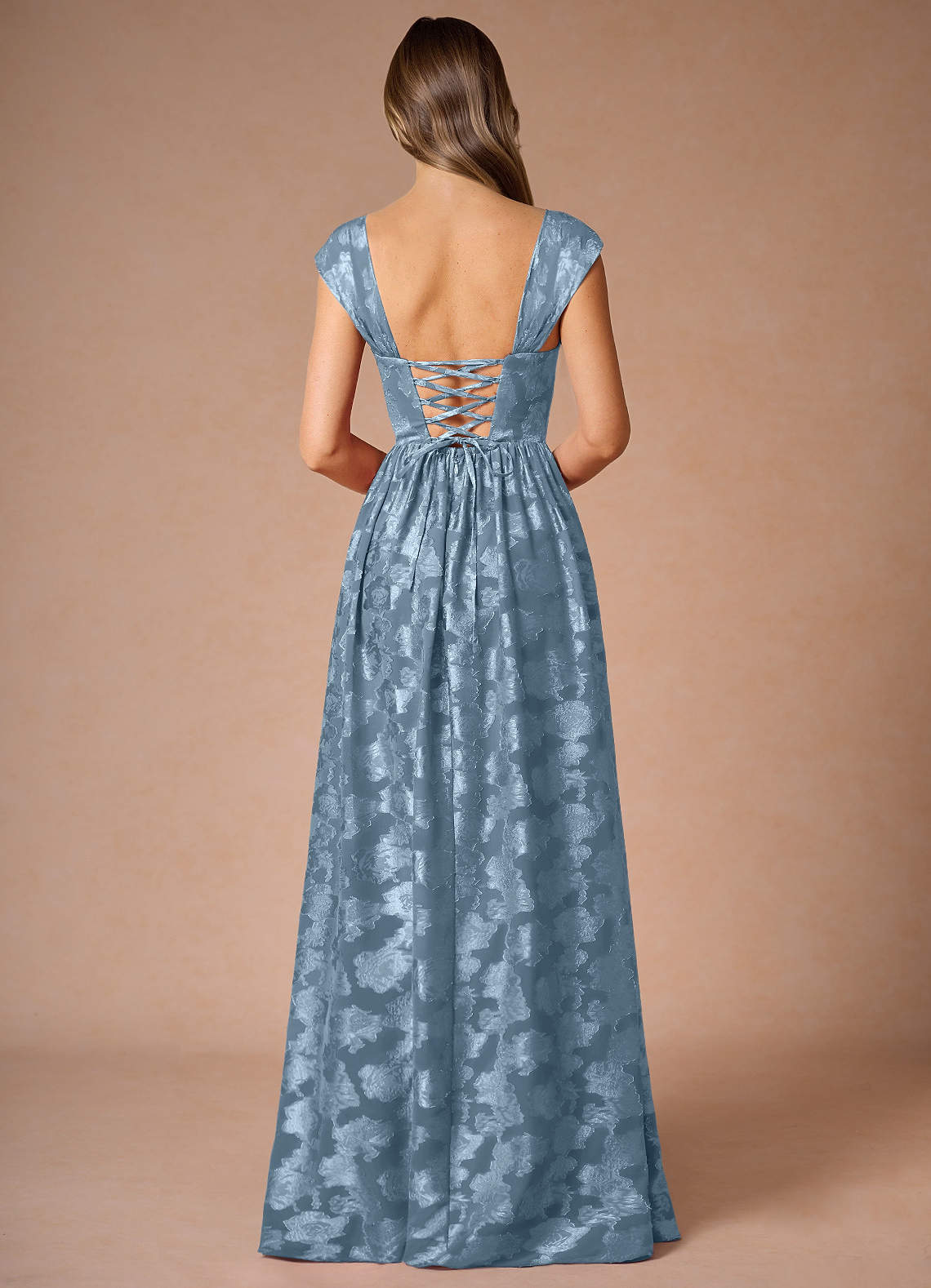 Hazel Dusty Blue Pleated Maxi Dress  Dress - WSBYTLP