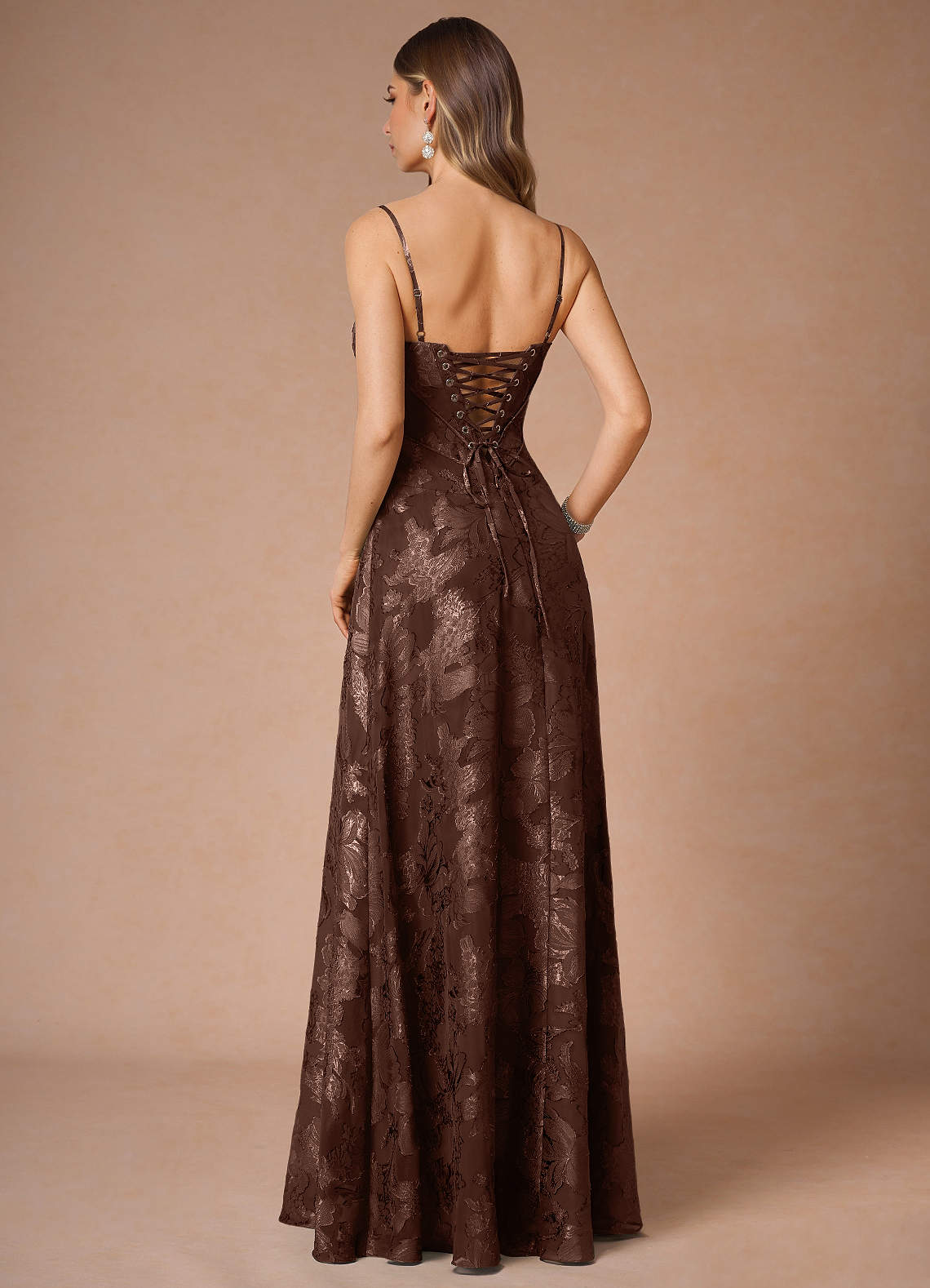 Hollis Mocha Coco Lace Back Maxi Dress  Dress - WSBYTLP