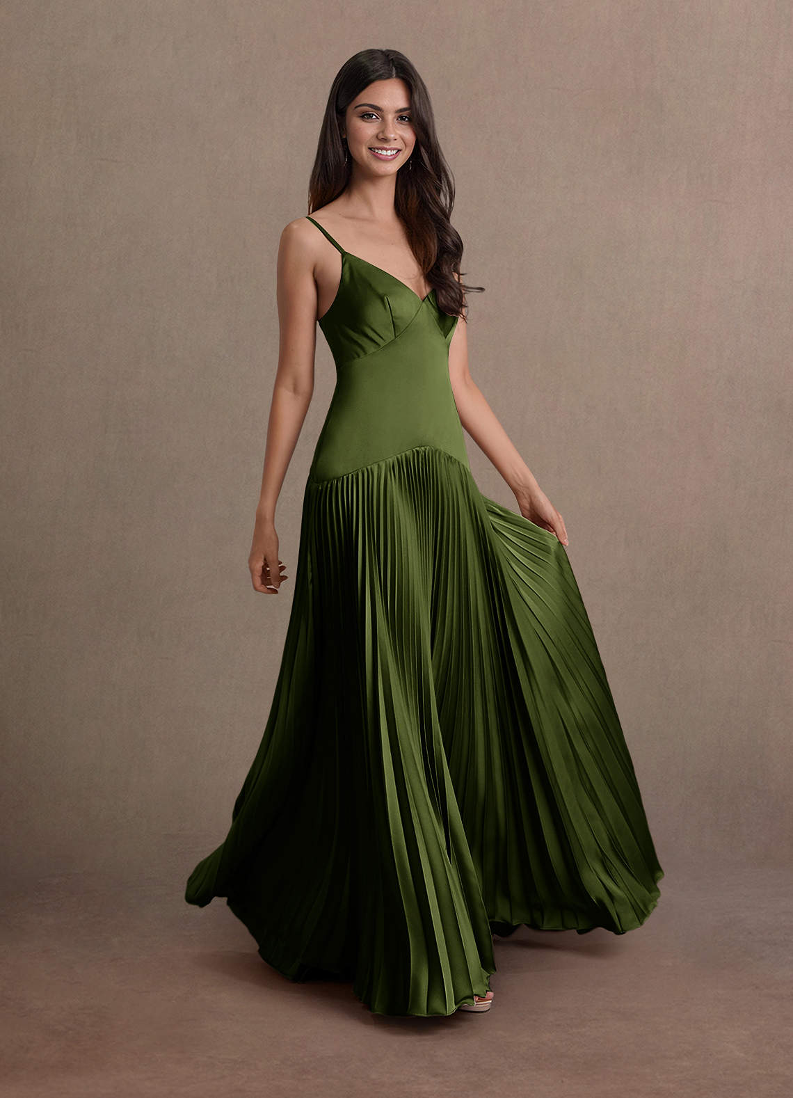 Jill Olive Dropped Waist Gown  Dress - WSBYTLP