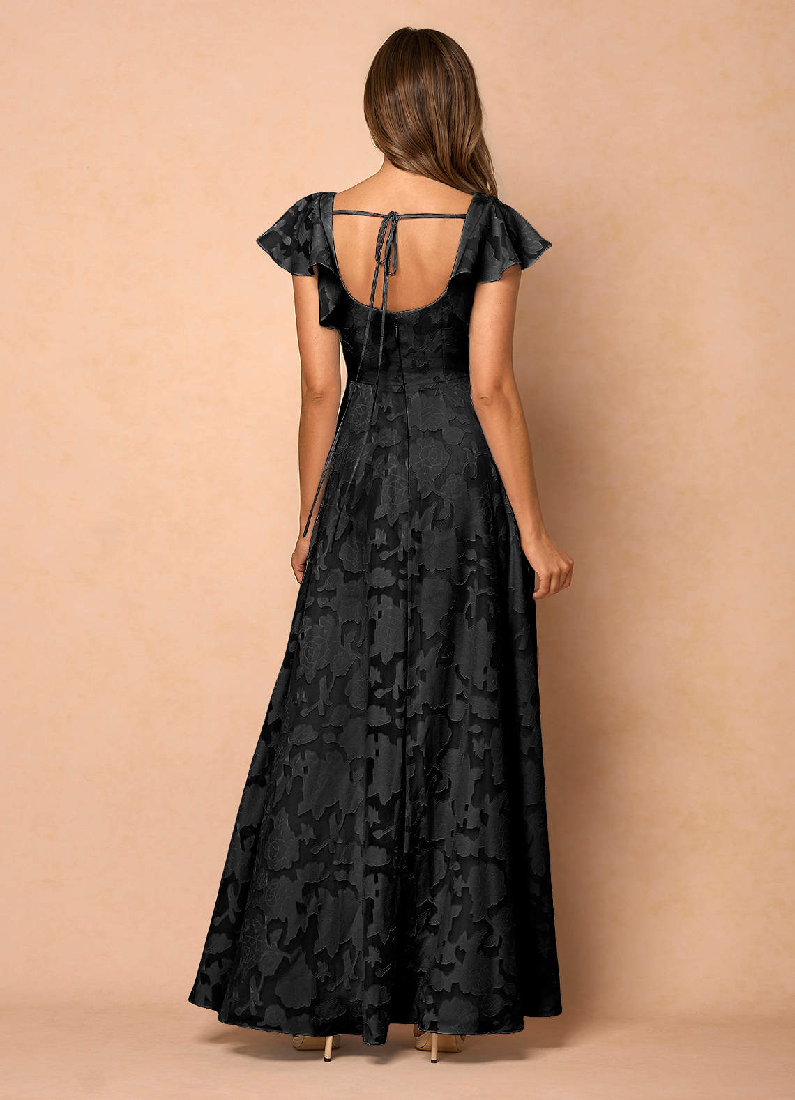 Anna Black Ruffled Maxi Dress  Dress - WSBYTLP