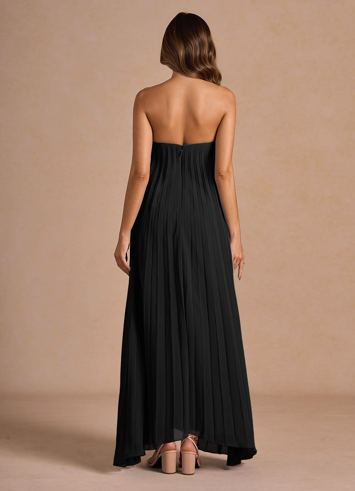 Nahla Black Allover Pleated Maxi Dress  Dress - WSBYTLP