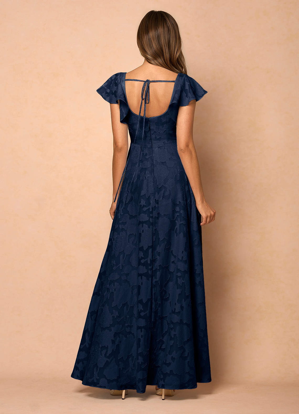 Anna Navy Ruffled Maxi Dress  Dress - WSBYTLP
