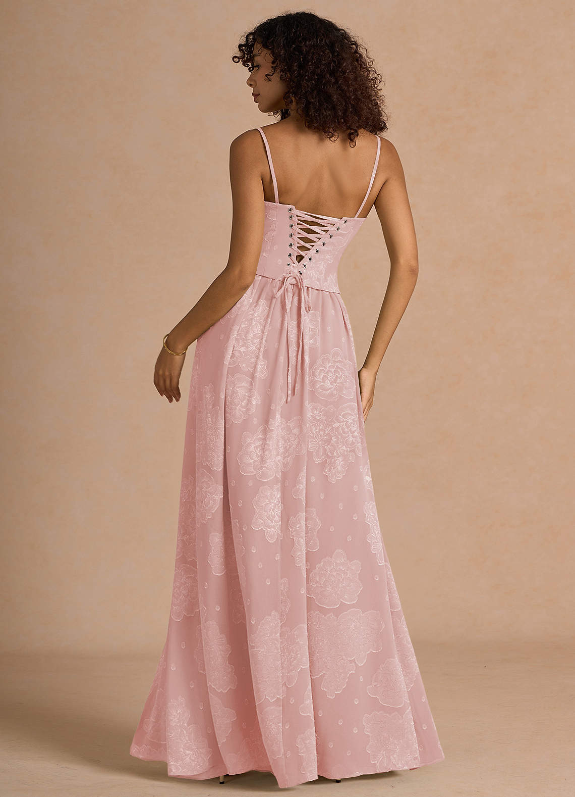 Isaura Powder Pink Maxi Dress  Dress - WSBYTLP