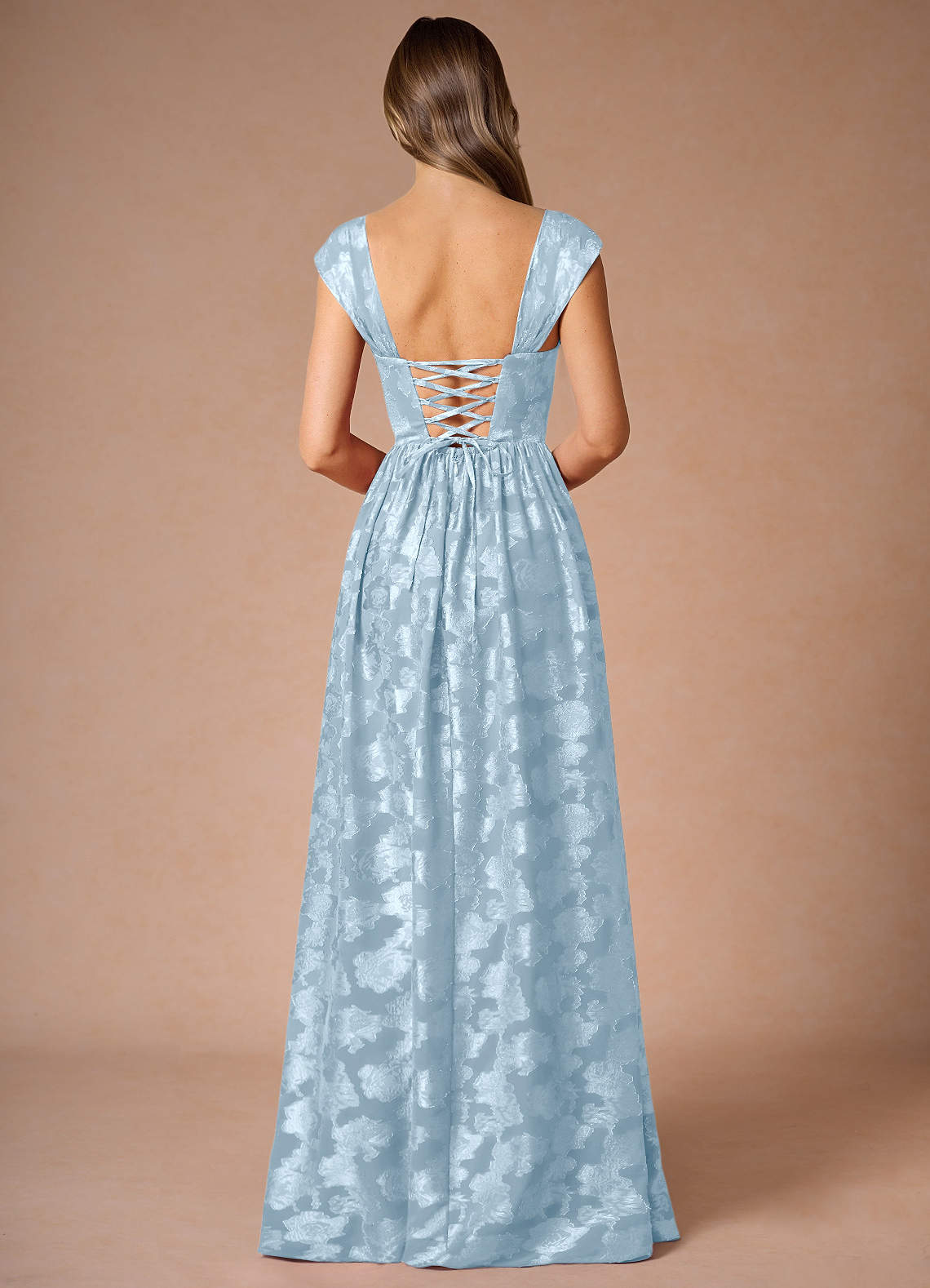 Hazel Powder Blue Pleated Maxi Dress  Dress - WSBYTLP