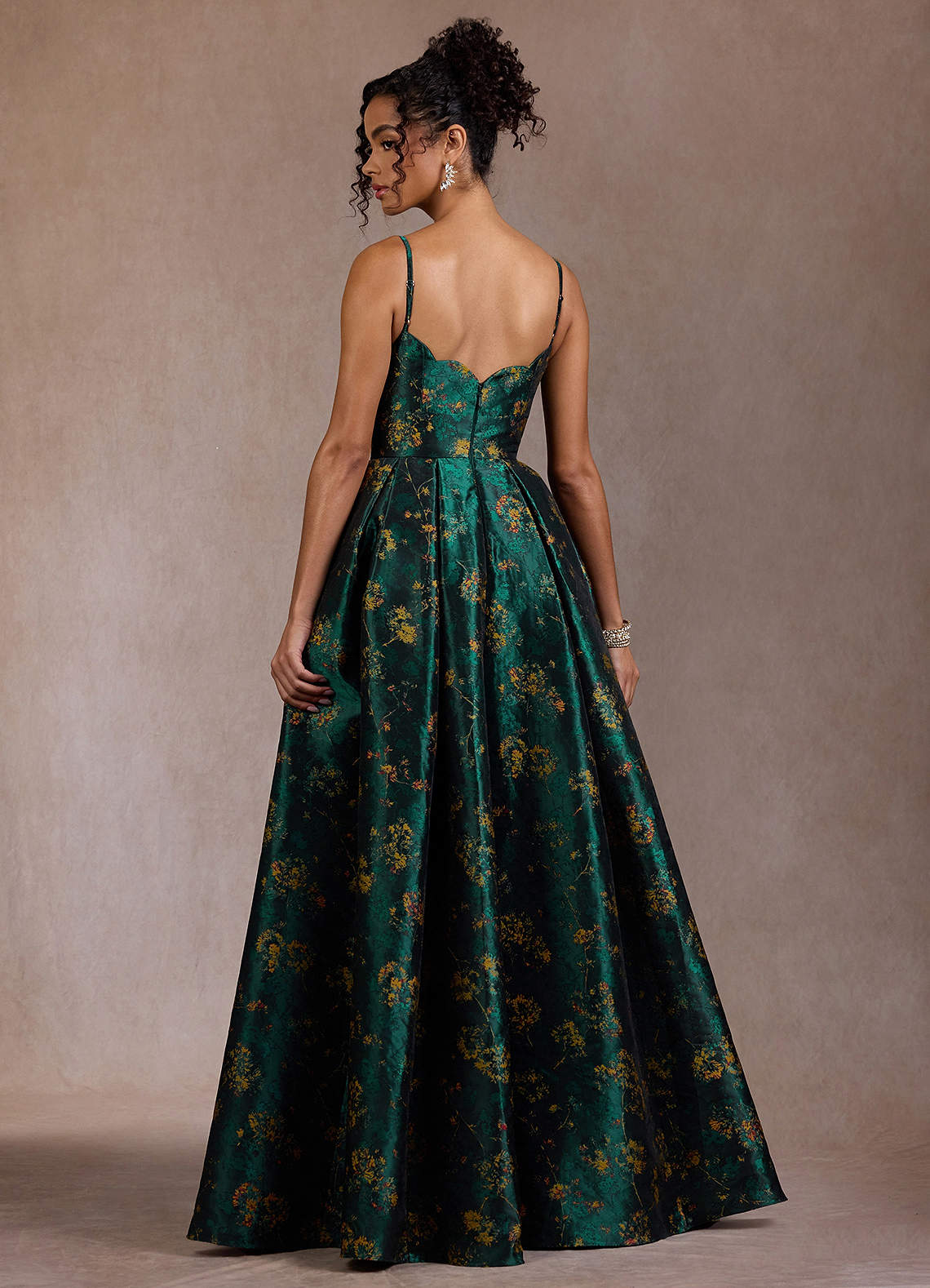 Cristal Deep Green Maxi Dress  Dress - WSBYTLP