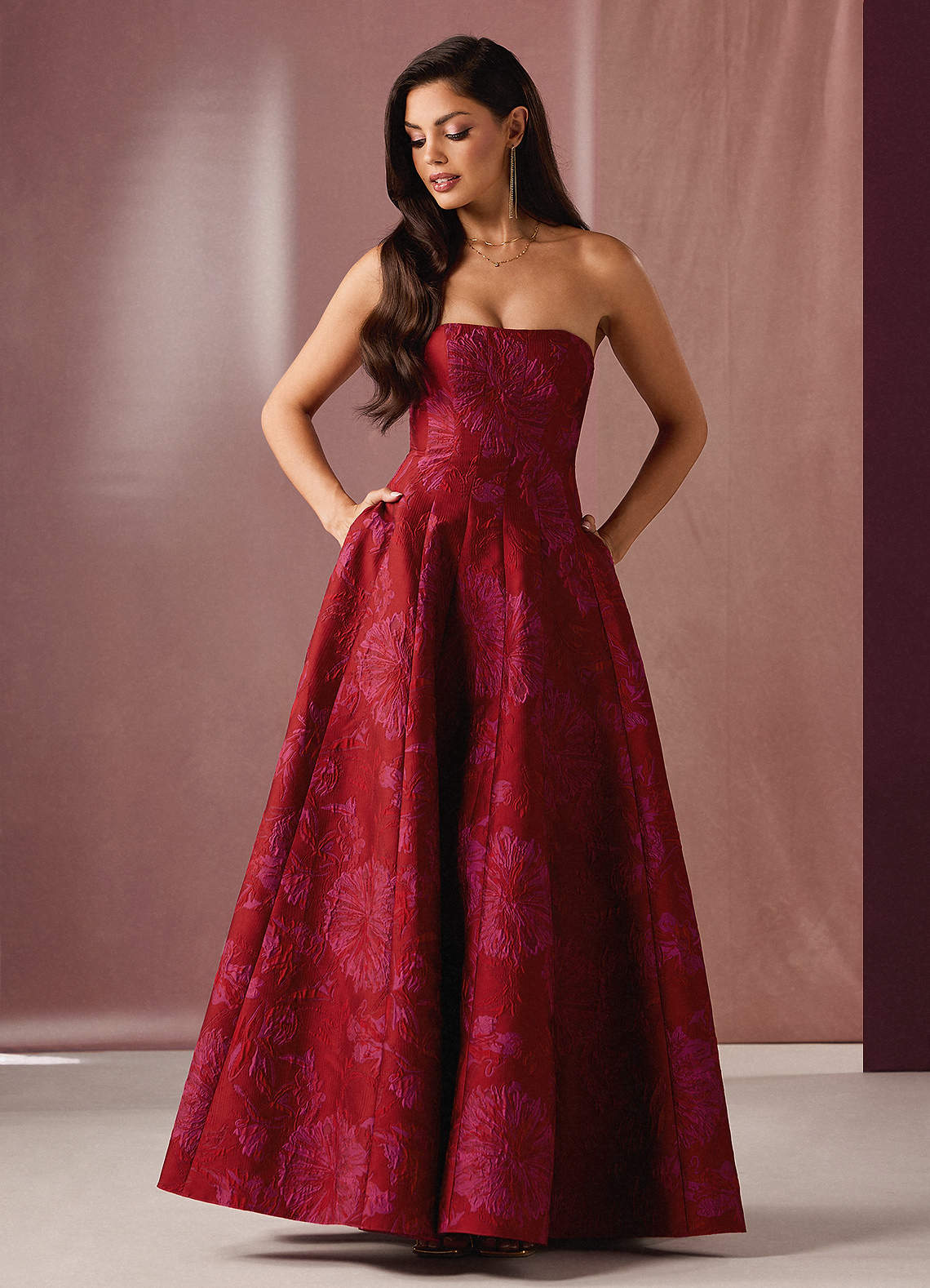 Mimmy Red Hot Pink Gown  Dress - WSBYTLP