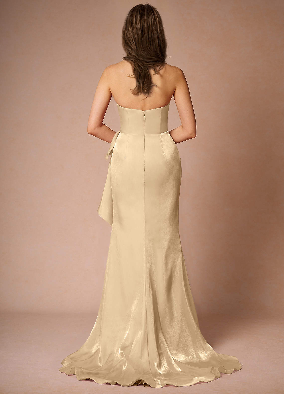 Cressidia Champagne Strapless Gown  Dress - WSBYTLP