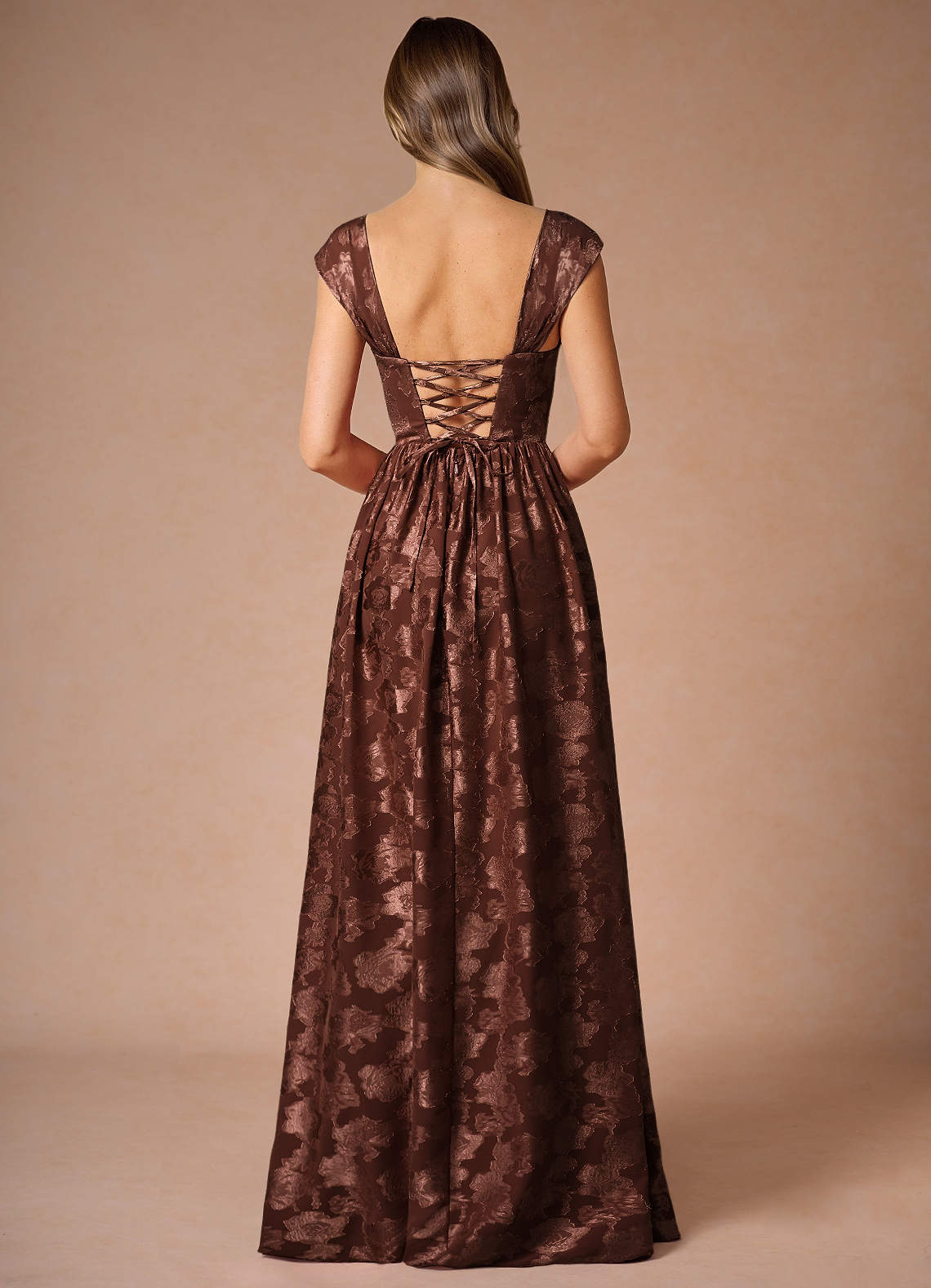 Hazel Mocha Coco Pleated Maxi Dress  Dress - WSBYTLP